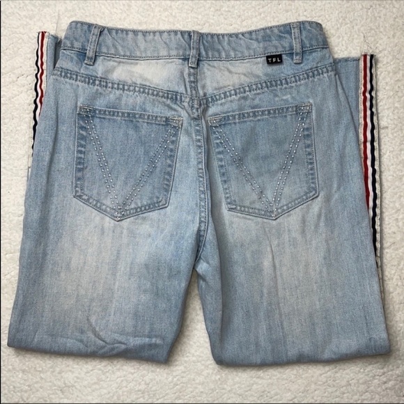 The Fifth Label Denim Jeans Side Stripped High Waist Ankle Cropped Streetwear - Picture 6 of 11